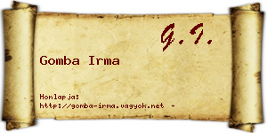 Gomba Irma névjegykártya