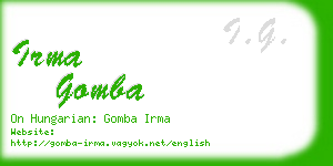 irma gomba business card